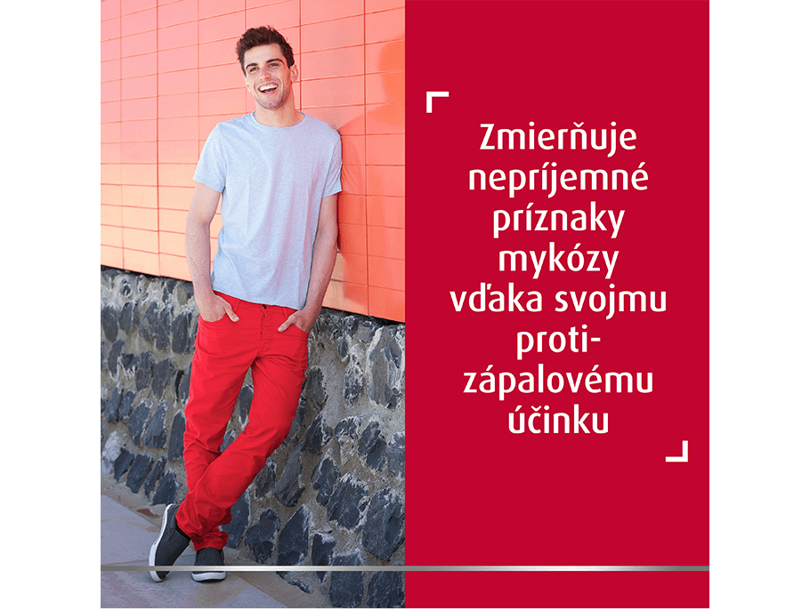 Zmierňuje prízaky mykózy